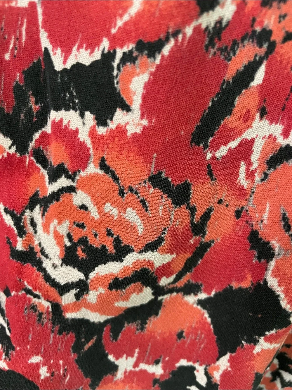 Classiques Entier Red and Black Floral Scoop Neck Lined Sleeveless Blouse XL